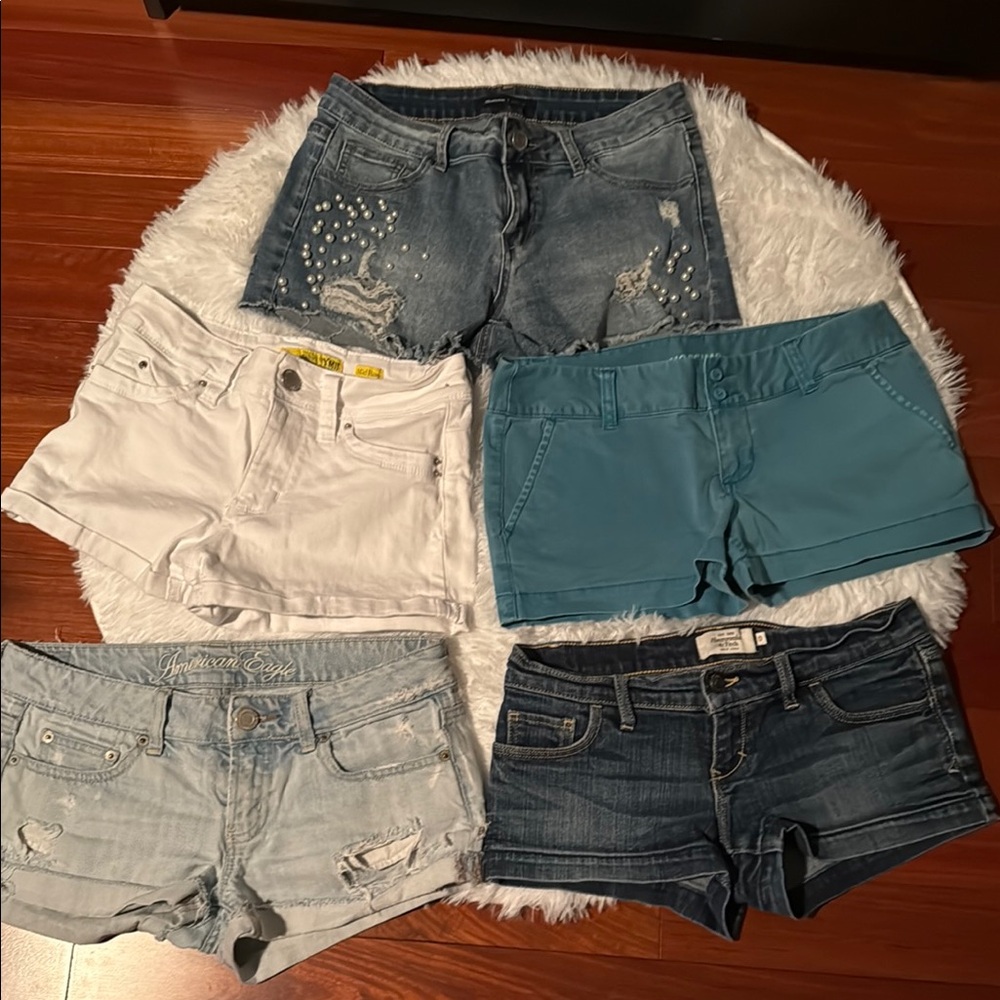 Abercrombie & Fitch Blue and White Jean Shorts